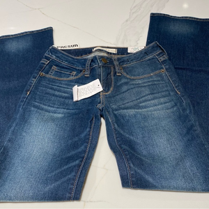 Bullhead Black “Blue Shadow” Juniors Low‎ Rise Bootcut Denim Jeans Size 0S